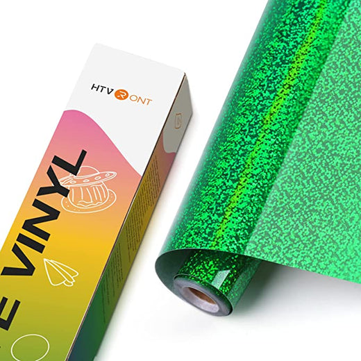 Permanent Glitter Vinyl  Holographic Sparkle Adhesive Vinyl Roll for Cricut  – HTVRONT