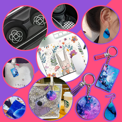 Harloon 154 Pcs Sublimation Blanks Products Set Includes DIY Blank  Keychain, Sublimation Air Fresheners Blanks with Bags, Pillow Covers,  Coaster