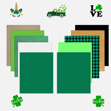 St. Patrick's Day Heat Transfer Vinyl Bundle - 12"x 10" 10 Sheets
