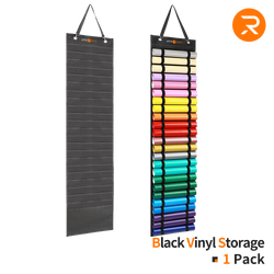 Black Vinyl Roll Holder - Vinyl Roll Storage with 24 Compartments