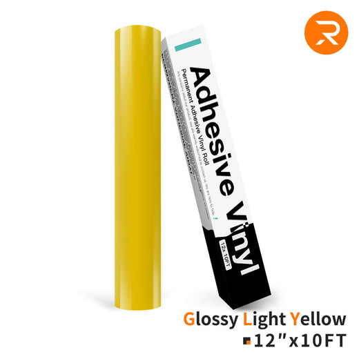 light yellow Permanent Adhesive Vinyl Roll - 12"x10 Ft （35 Colors)