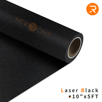 Laser-Black Glitter Heat Transfer Vinyl Roll - 10"x5 Ft (9 Colors)