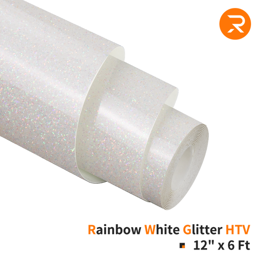 Rainbow Glitter HTV Vinyl Roll for Sublimation - 12" x 6 Ft (2 Colors)
