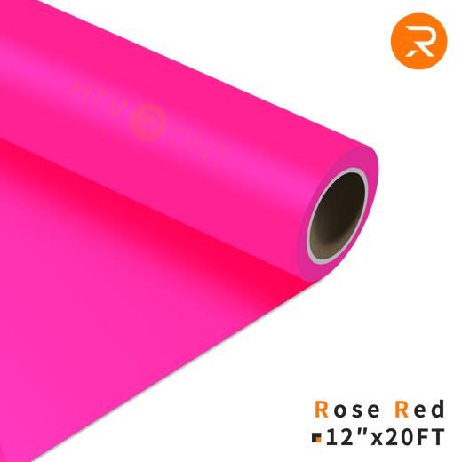    Rose-red Heat Transfer Vinyl Roll - 12" x 20 Ft (36 Colors）