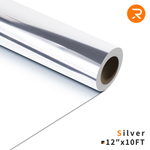 silver Metallic HTV Heat Transfer Vinyl Roll - 12"x10FT (6 Colors Available)