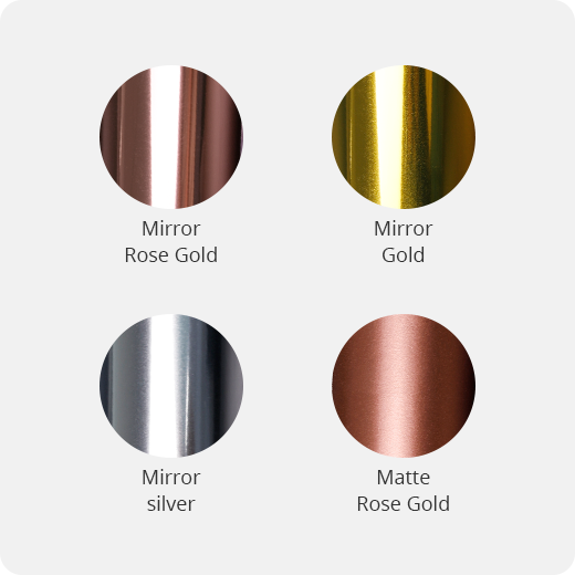Mirror Metallic Adhesive Vinyl Roll - 12" x 10 FT（3 Colors Available)