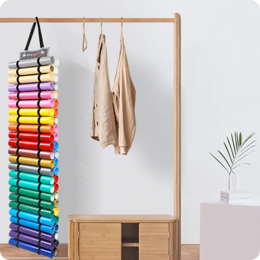 DROLE Vinyl Roll Storage Rack 48 Holes Vinyl Roll Holders for Craft Room  Organizers and Storage 1.96 Holes